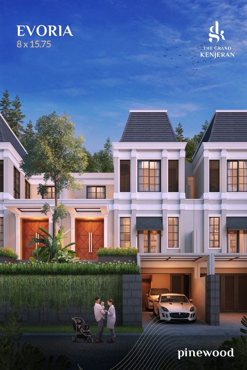 foto tampak rumah tipe EVORIA perumahan The Grand Kenjeran