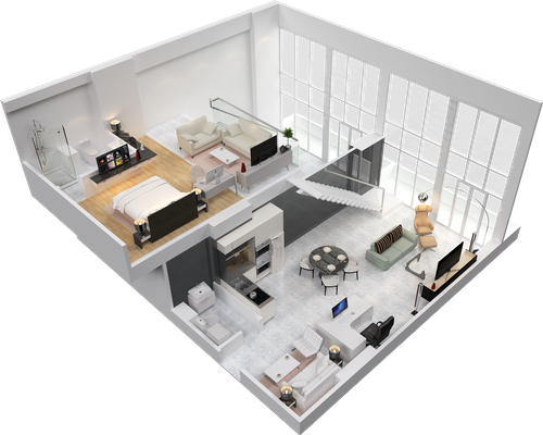 foto denah rumah tipe LOFT W perumahan 88 Avenue