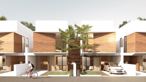 foto tampak rumah tipe T75 perumahan Alunara Residence Sawangan