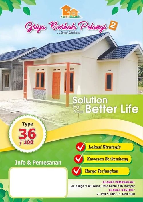 foto tampak rumah tipe 36 perumahan GRIYA BERKAH PELANGI 2