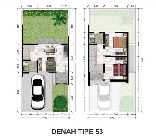 foto denah rumah tipe Inglewood perumahan GRAND ARFA RESORT