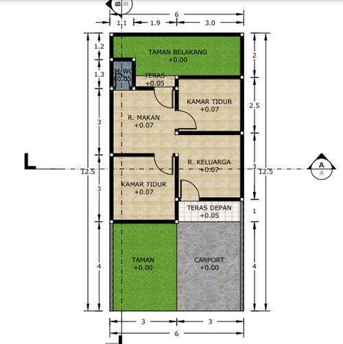 foto denah rumah tipe 36 perumahan MULIA RESIDENCE 7