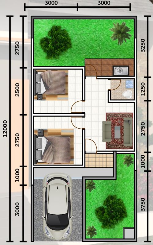 foto denah rumah tipe 30/72 perumahan Savana Residence (Tahap 2)