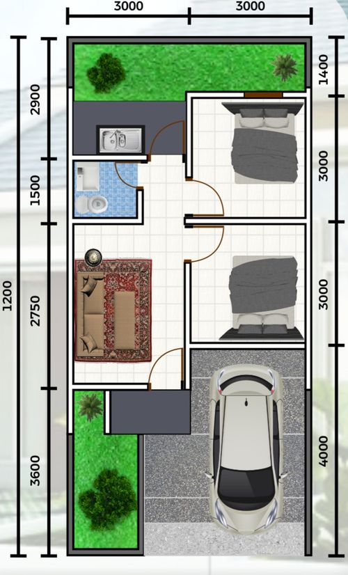 foto denah rumah tipe 36/72 perumahan Savana Residence (Tahap 2)