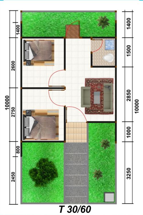 foto denah rumah tipe 30/60 perumahan Savana Residence (Tahap 2)