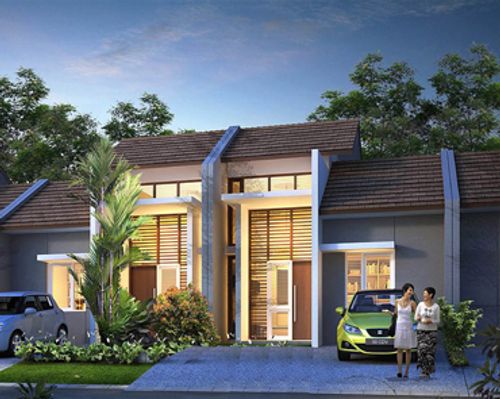 foto tampak rumah tipe VIOLET GI perumahan Casa De Viola