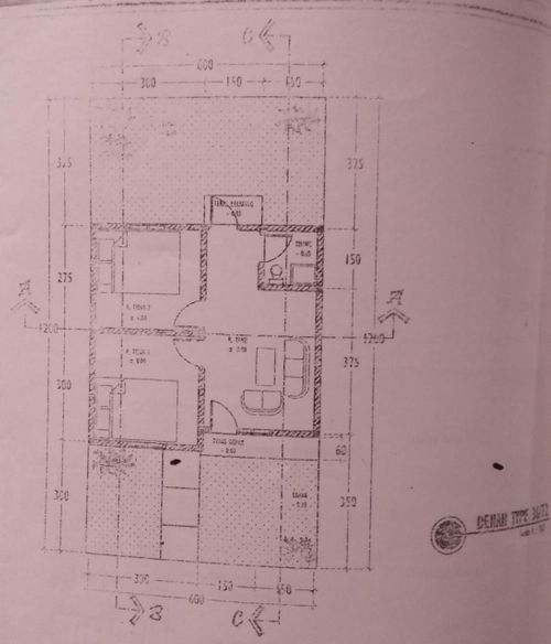 foto denah rumah tipe 36 perumahan Griya Lebo Permai 1