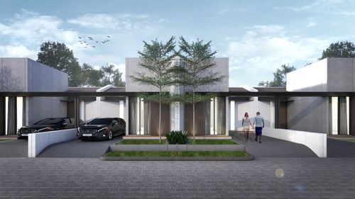 foto tampak rumah tipe Ruby perumahan The Visenda Residence.