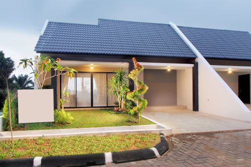 foto tampak rumah tipe New Opal perumahan The Visenda Residence.