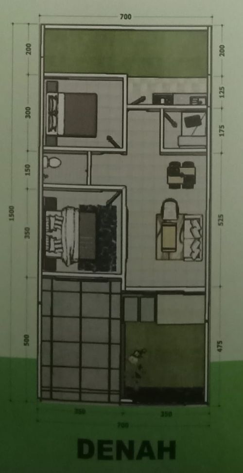 foto denah rumah tipe 58/105 perumahan Berlian Cluster