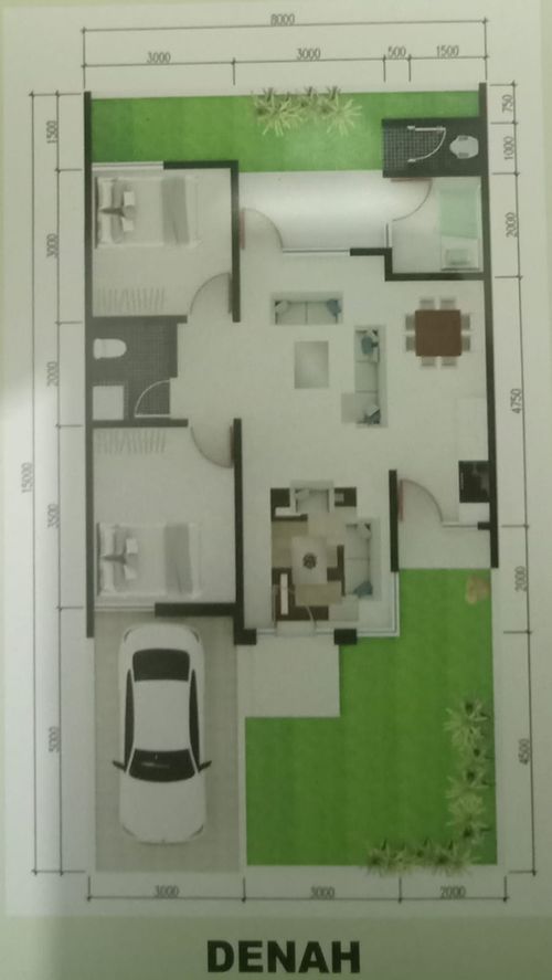 foto denah rumah tipe 70/120 perumahan Berlian Cluster