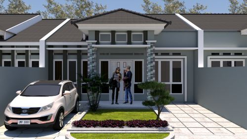 foto tampak rumah tipe 85 perumahan PALEM GARDEN