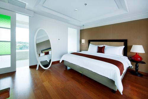 foto tampak rumah tipe Saffron Loft Suite perumahan Condotel De paviljoen