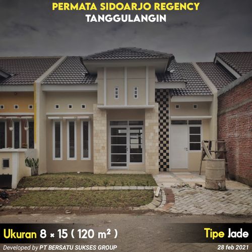 foto tampak rumah tipe JADE (8x15) INDENT perumahan PERMATA SIDOARJO REGENCY