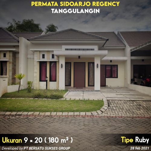 foto tampak rumah tipe RUBY (9x20) perumahan PERMATA SIDOARJO REGENCY