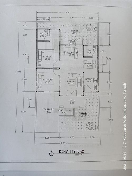 foto denah rumah tipe 60/112 perumahan grand taman mutiara