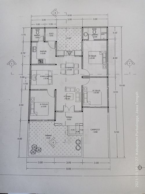 foto denah rumah tipe 85/135 perumahan grand taman mutiara