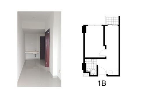 foto denah rumah tipe 1 Bedroom perumahan Apartemen Thamrin District Bekasi