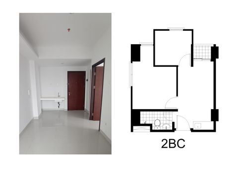 foto denah rumah tipe 2 Bedroom C perumahan Apartemen Thamrin District Bekasi