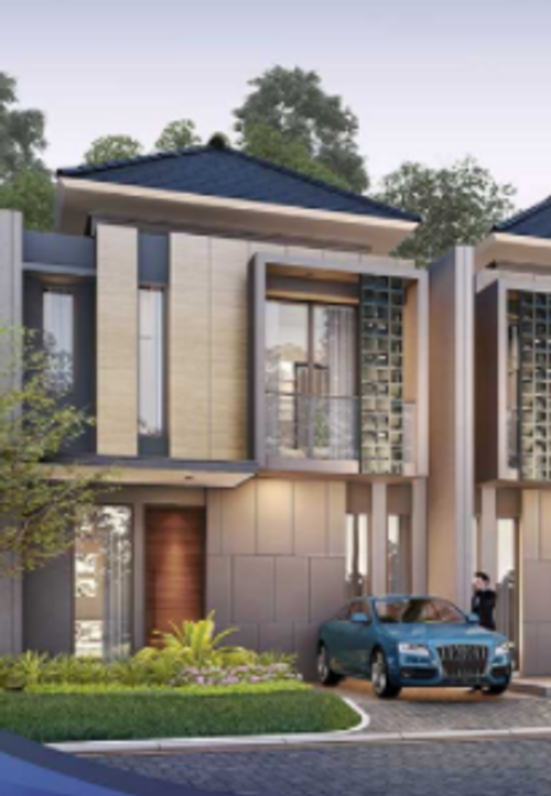foto tampak rumah tipe 88 / 84 B25/3 perumahan THE MOZIA