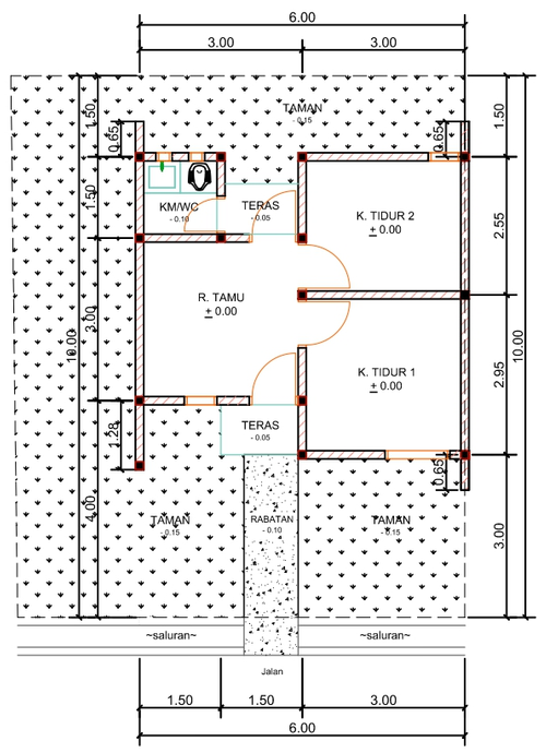 foto denah rumah tipe E20-18 perumahan Kepuren Residence 4