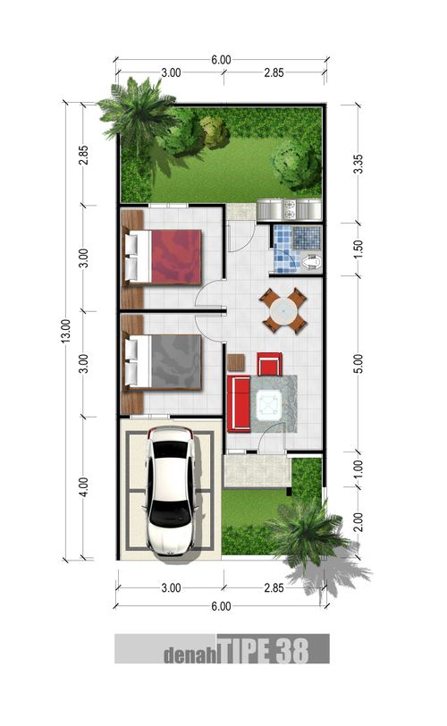 foto denah rumah tipe 38/72 perumahan D ALLAMANDA REGENCY 2