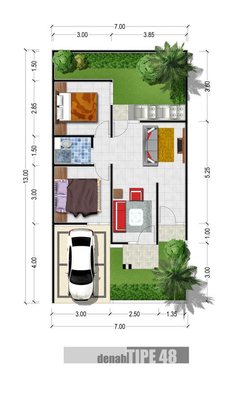 foto denah rumah tipe 48/78 perumahan D ALLAMANDA REGENCY 2