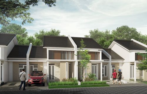 foto tampak rumah tipe 55/144 perumahan GRAND AZALEA 2