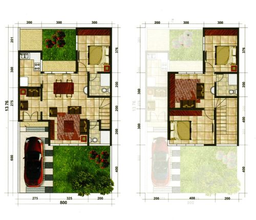 foto denah rumah tipe AE perumahan Villa Puncak Tidar