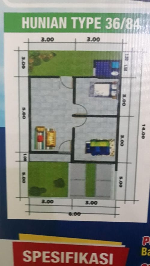 foto denah rumah tipe 36 perumahan SEGAR ASRI IV