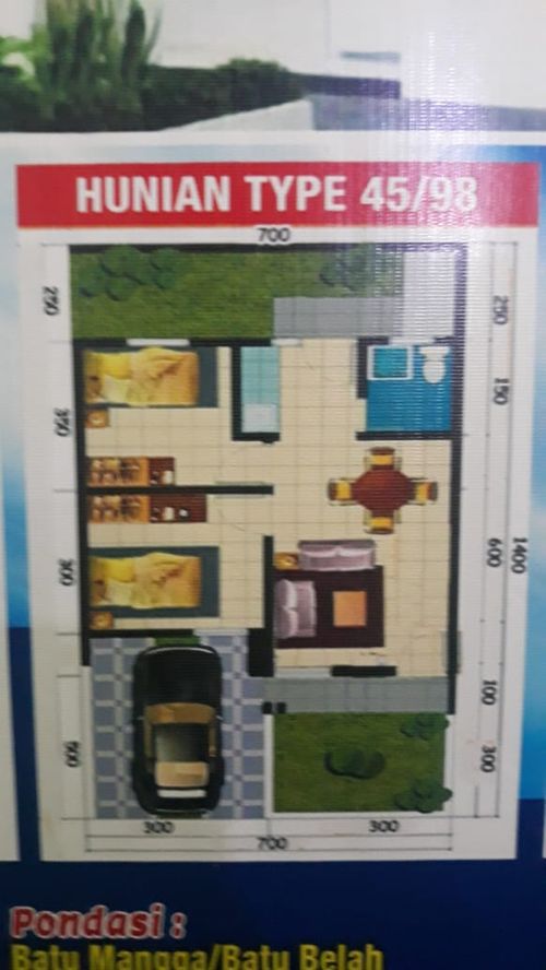 foto denah rumah tipe 45 perumahan SEGAR ASRI IV