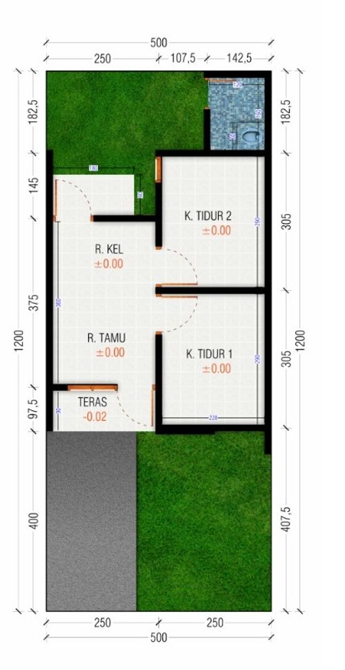 foto denah rumah tipe Sakinah MMH perumahan GRIYA SAKINAH MMH