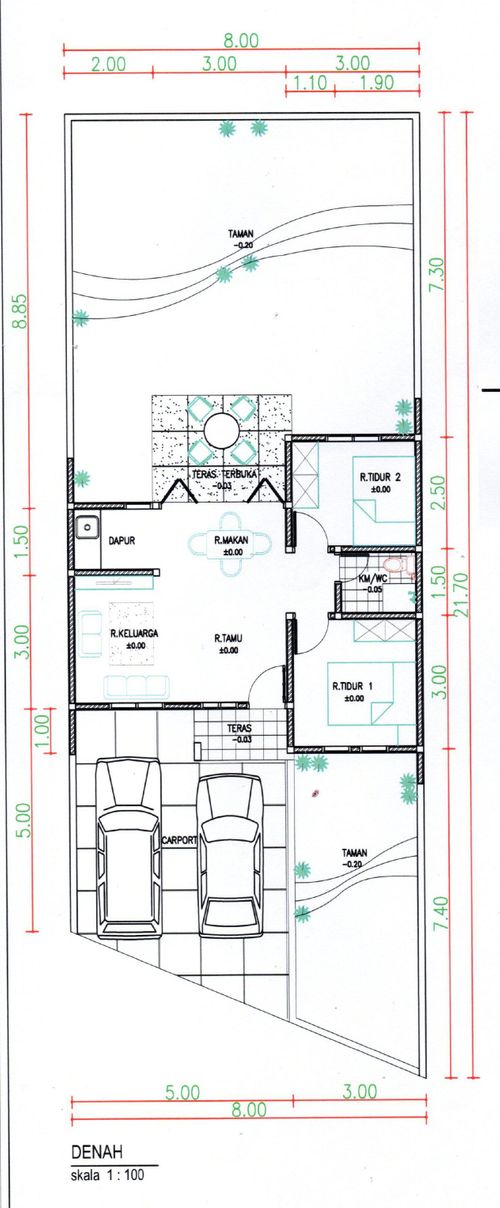 foto denah rumah tipe 45 A-5 perumahan VILLA CASABLANCA