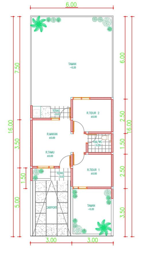 foto denah rumah tipe 30 B 11 - 6 perumahan VILLA CASABLANCA