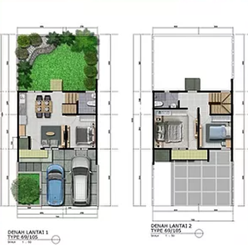 foto denah rumah tipe 69 GLS perumahan PERUMAHAN GRAHA LARAS SENTUL