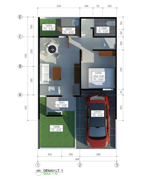 foto denah rumah tipe 73 perumahan Kemang Verde Residence