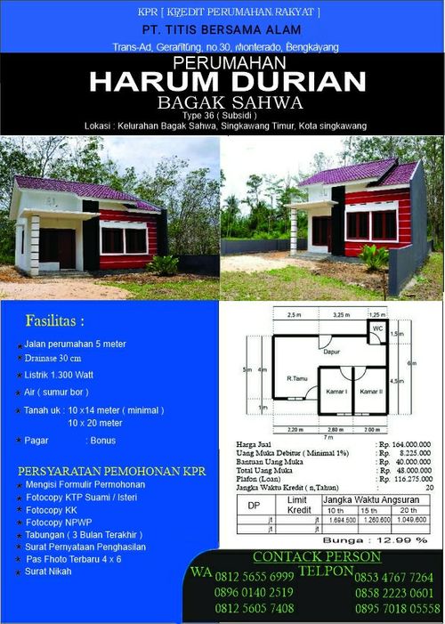 foto tampak rumah tipe 36 perumahan Perumahan Harum Durian