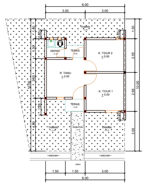 foto denah rumah tipe R07-7 perumahan Kepuren Residence 2 Ranjeng