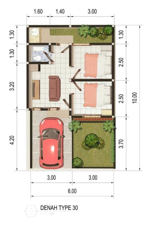 foto denah rumah tipe 29/95 bb9 perumahan Griya Cikarang/Griya Mutiara Asri