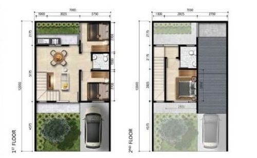 foto denah rumah tipe KEY SPRING perumahan PROLAND CIBINONG