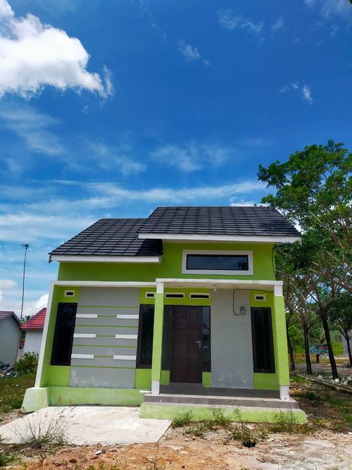 foto tampak rumah tipe 45 perumahan (KSA) Kampoeng Shafwah Asri Pelaihari