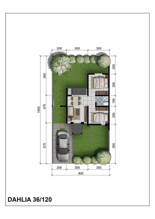 foto denah rumah tipe Dahlia 2B Hoek (203) perumahan CitraIndah City