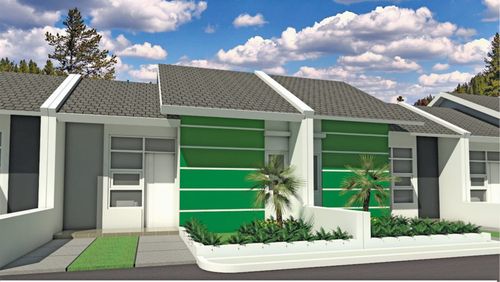 foto tampak rumah tipe 25/95 perumahan Griya Prima Galaxy Setu