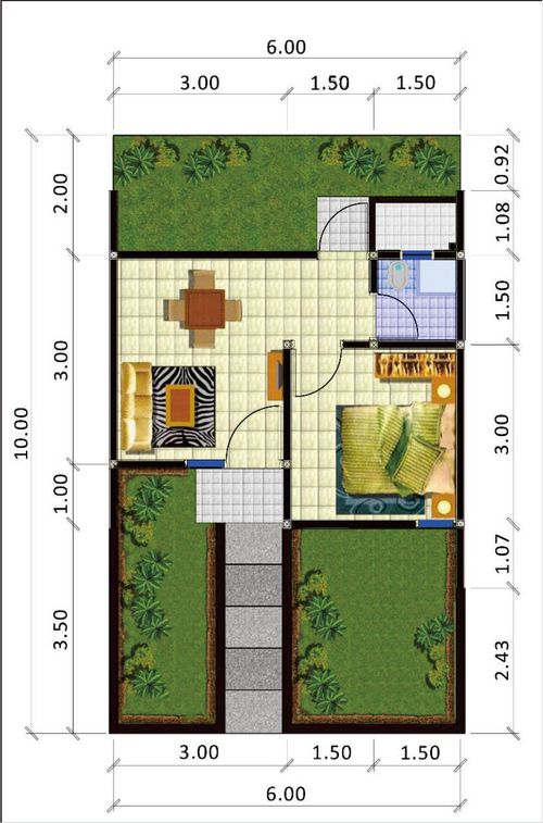 foto denah rumah tipe 25/95 perumahan Griya Prima Galaxy Setu