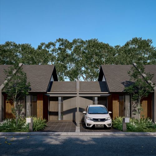 foto tampak rumah tipe Jasper perumahan The Visenda Residence.