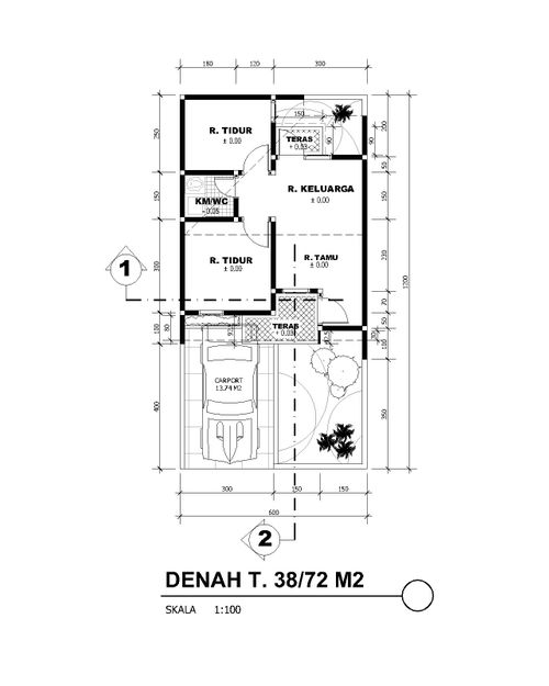 foto denah rumah tipe T38-L96 2 perumahan TAMAN KOPO KATAPANG