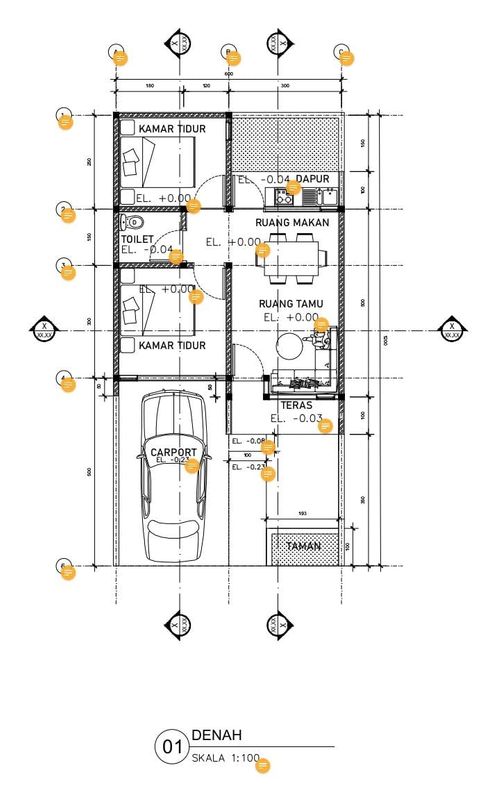 foto denah rumah tipe 36 perumahan TAMORA VILLAGE
