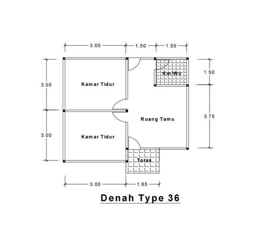 foto denah rumah tipe 36 perumahan Palam Lorihua