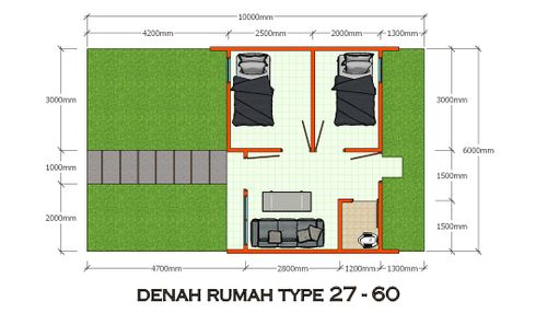 foto denah rumah tipe 27 perumahan perumahan graha bukit jimbaran