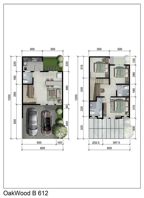 foto denah rumah tipe VIOLA perumahan OAKWOOD PARK CITRALAND 2